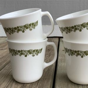 Vintage Pyrex Corelle Spring Blossom Mugs - Set of 4